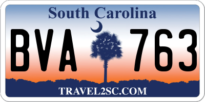 SC license plate BVA763