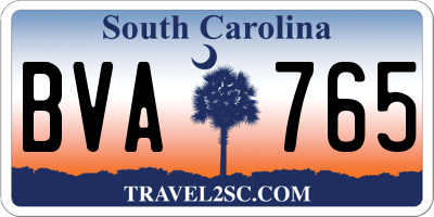SC license plate BVA765