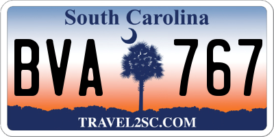 SC license plate BVA767