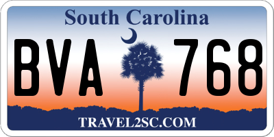 SC license plate BVA768