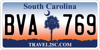 SC license plate BVA769