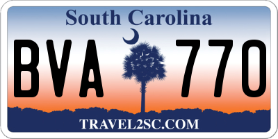 SC license plate BVA770