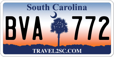 SC license plate BVA772