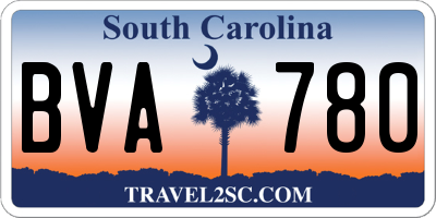 SC license plate BVA780