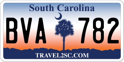 SC license plate BVA782
