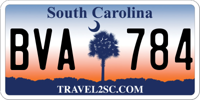 SC license plate BVA784