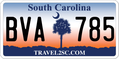 SC license plate BVA785