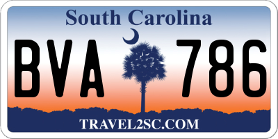 SC license plate BVA786