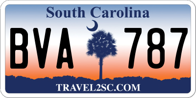 SC license plate BVA787