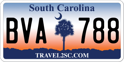 SC license plate BVA788