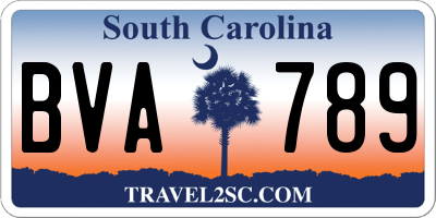 SC license plate BVA789
