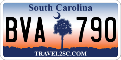 SC license plate BVA790