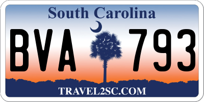 SC license plate BVA793