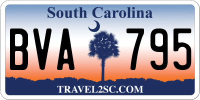 SC license plate BVA795