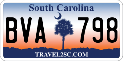 SC license plate BVA798