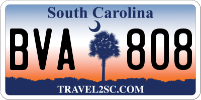 SC license plate BVA808