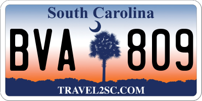 SC license plate BVA809