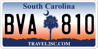 SC license plate BVA810