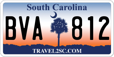 SC license plate BVA812