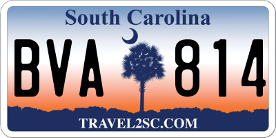 SC license plate BVA814
