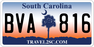 SC license plate BVA816