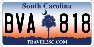 SC license plate BVA818
