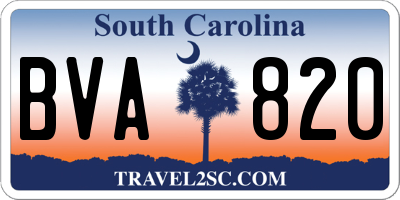 SC license plate BVA820