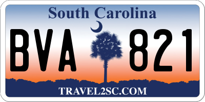 SC license plate BVA821