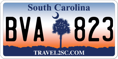 SC license plate BVA823