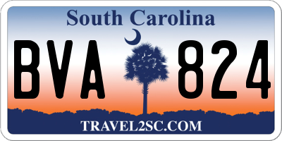 SC license plate BVA824
