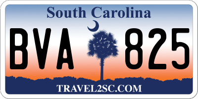 SC license plate BVA825