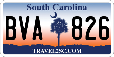 SC license plate BVA826