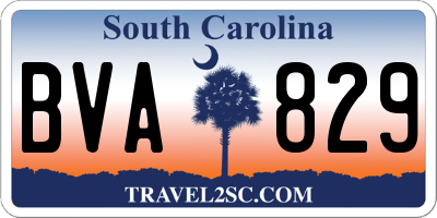 SC license plate BVA829