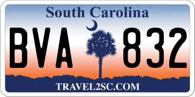 SC license plate BVA832