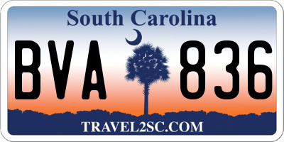 SC license plate BVA836