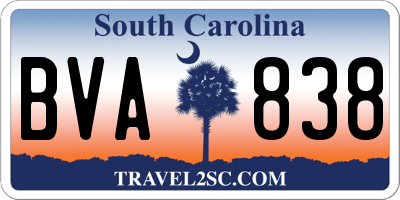SC license plate BVA838