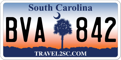 SC license plate BVA842