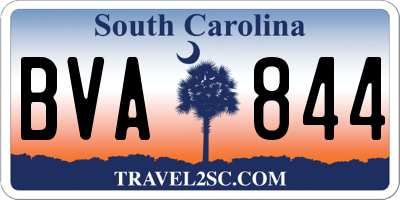 SC license plate BVA844