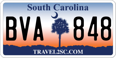 SC license plate BVA848