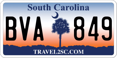 SC license plate BVA849