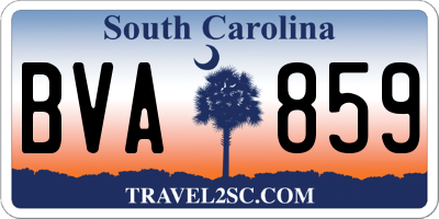 SC license plate BVA859