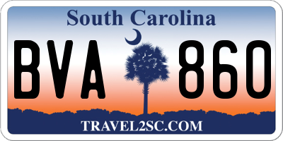SC license plate BVA860
