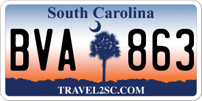 SC license plate BVA863