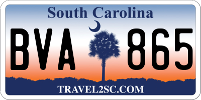 SC license plate BVA865