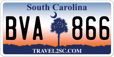 SC license plate BVA866
