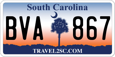 SC license plate BVA867