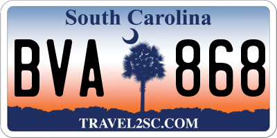 SC license plate BVA868