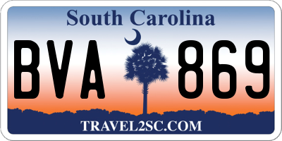 SC license plate BVA869