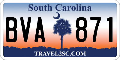 SC license plate BVA871
