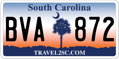 SC license plate BVA872